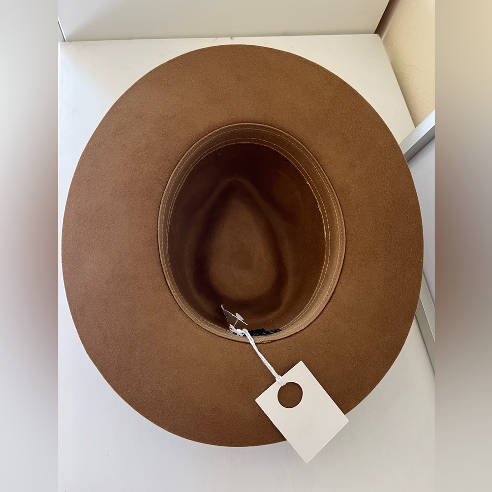 NWT Wyeth Tan Fedora Hat 100% wool - Picture 8 of 11